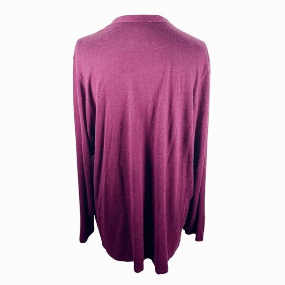 Chicos Red Wine Open Cardigan Long Length Touch of Cashmere Size 3 = XL NEW - Picture 6 of 10